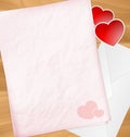 Sweet Valentine letter with stickers Royalty Free Stock Photo