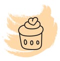 Sweet valentines cupcake, icon icon Royalty Free Stock Photo