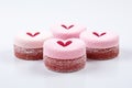 Sweet valentines day cakes on white background Royalty Free Stock Photo