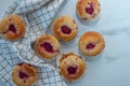 Sweet vanilla raspberry muffins Royalty Free Stock Photo