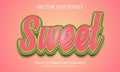 Sweet vector eps 3d text effect illustration. Royalty Free Stock Photo