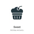 Sweet vector icon on white background. Flat vector sweet icon symbol sign from modern birthday and party collection for mobile Royalty Free Stock Photo