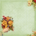 Sweet Victorian style frame hand holding flowers Royalty Free Stock Photo