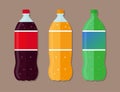 Sweet water plastic bottle. Flat vector icon