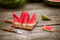 Sweet watermelon on cutting board