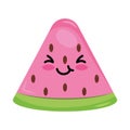 sweet watermelon fruit portion character Royalty Free Stock Photo