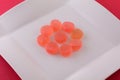 Sweet watermelon gummy candy pieces Royalty Free Stock Photo
