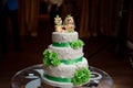 sweet Wedding cake with bears Royalty Free Stock Photo