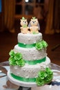 sweet Wedding cake with bears Royalty Free Stock Photo