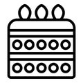 Sweet wedding cake icon outline vector. Cream filled cake Royalty Free Stock Photo