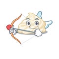 Sweet whipped cream Cupid cartoon design with arrow and wings
