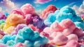 Sweet Whirlwind: Vibrant Colored Clouds of Cotton Candy