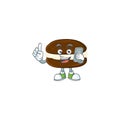 A sweet whoopie pies cartoon design style speaking on phone