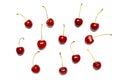 Sweet wild cherries on white background