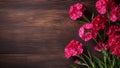 Sweet William Flower on Wooden Background with Copy Space