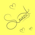 Sweet word hand drawn lettering note design element