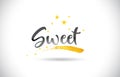 Sweet Word Vector Text with Golden Stars Trail and Handwritten