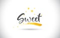 Sweet Word Vector Text with Golden Stars Trail and Handwritten C