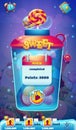 Sweet world mobile GUI level completed screen for video web game