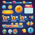 Sweet world mobile GUI set elements web games Royalty Free Stock Photo