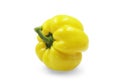 Sweet yellow bell pepper on white isolated background with clipping path. Yellow sweet bell pepper have high vitamin and fiber Royalty Free Stock Photo
