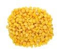 Sweet yellow corn grain isolated on white