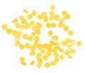 Sweet yellow corn seeds isolated on white background. Raw fresh corn texture close up. macro Royalty Free Stock Photo