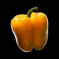 Sweet yellow pepper isolated on black background Royalty Free Stock Photo