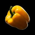 Sweet yellow pepper isolated on black background. With clipping path Royalty Free Stock Photo