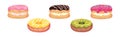 Sweet and Yummy Creamy Eclair and Donut Dessert Vector Set