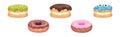 Sweet and Yummy Creamy Eclair and Donut Dessert Vector Set