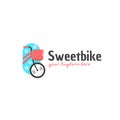 Sweetbike sweet and cute pink woman bicycle logo icon illustration in cartoon graphic style