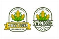 Sweetcorn fresh and healthy food vector design logo