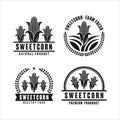 Sweetcorn natural product design logo collection