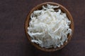 Sweetened Shredded Coconut in a Bowl