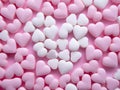 Sweetener pills close-up. Sugar substitute on color background. Diabetic concept. Artificial sweetener white and pink tablets in Royalty Free Stock Photo