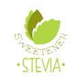 Sweetener stevia logo symbol. Healthy product label vector Illustration
