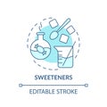 Sweeteners turquoise concept icon