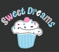 sweetest cup cake print vector art