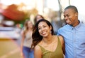 The sweetest days of love. Shot of two happy young couples taking a walk through the city. Royalty Free Stock Photo