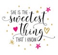 She is the Sweetest thing that I know Royalty Free Stock Photo