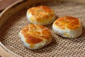 Sweetheart cake wife cake. A popular traditional Cantonese flaky pastry.