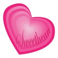 Sweetheart text in layered pink heart shape