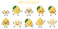 Sweetie citrus fruit cute funny cheerful characters with different poses and emotions