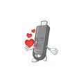 A sweetie flashdisk cartoon character holding a heart