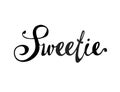 Sweetie. Hand written doodle word on white background