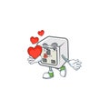 A sweetie USB power socket cartoon character holding a heart Royalty Free Stock Photo