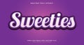 Sweeties font Editable Text effect Royalty Free Stock Photo