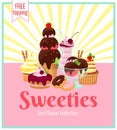 Sweeties retro poster design