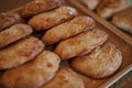 Sweetish Bakery pastry snack. Sochnik - Russian curd cake baked in the oven. Sochen sweet made from shortcrust pastry